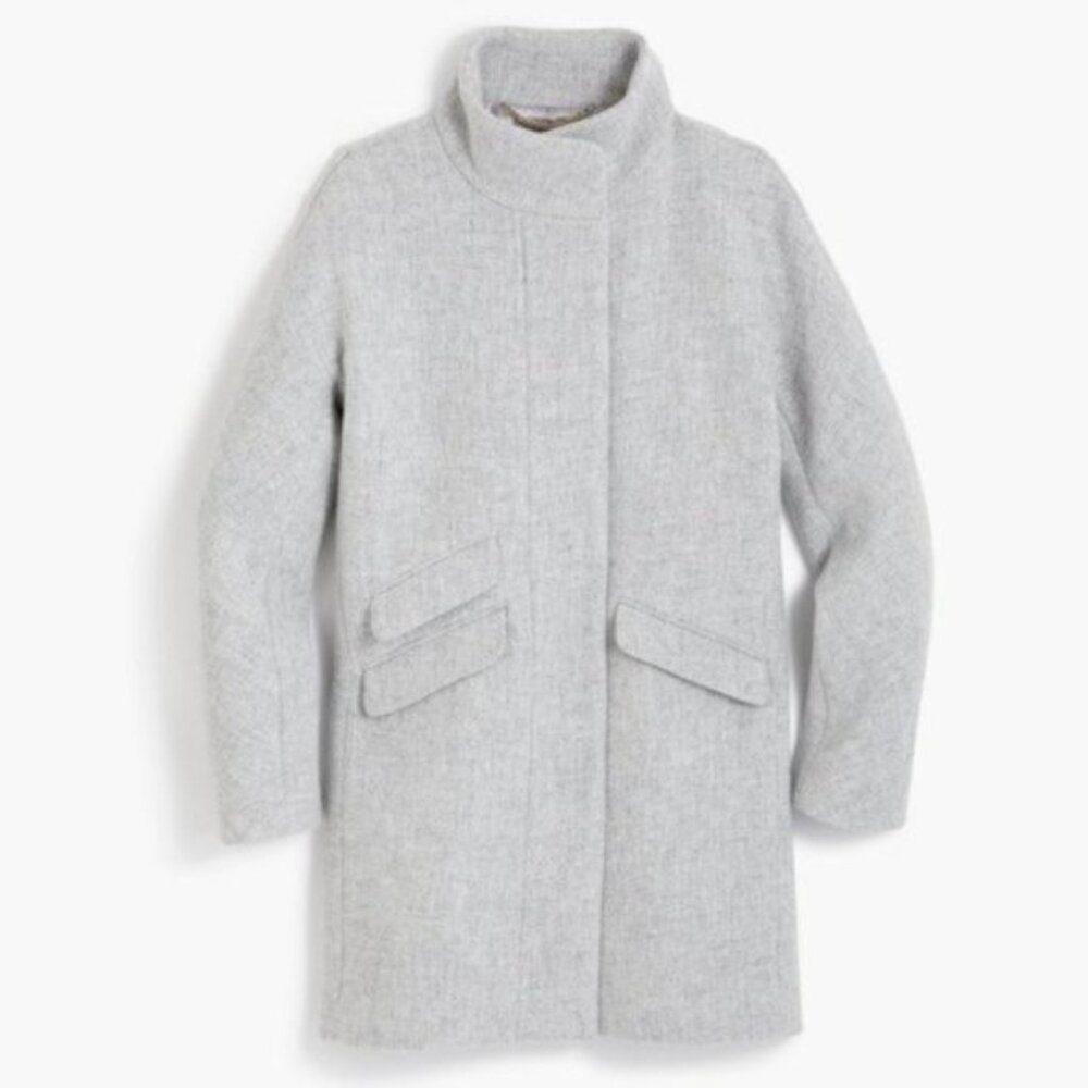 NWT 6 Cocoon Coat Italian Stadium Cloth Wool Heathered Dusk Gray